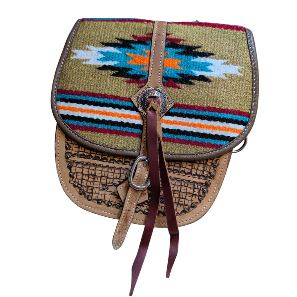Close up view of just the bag part of the Tough 1 saddle bags.