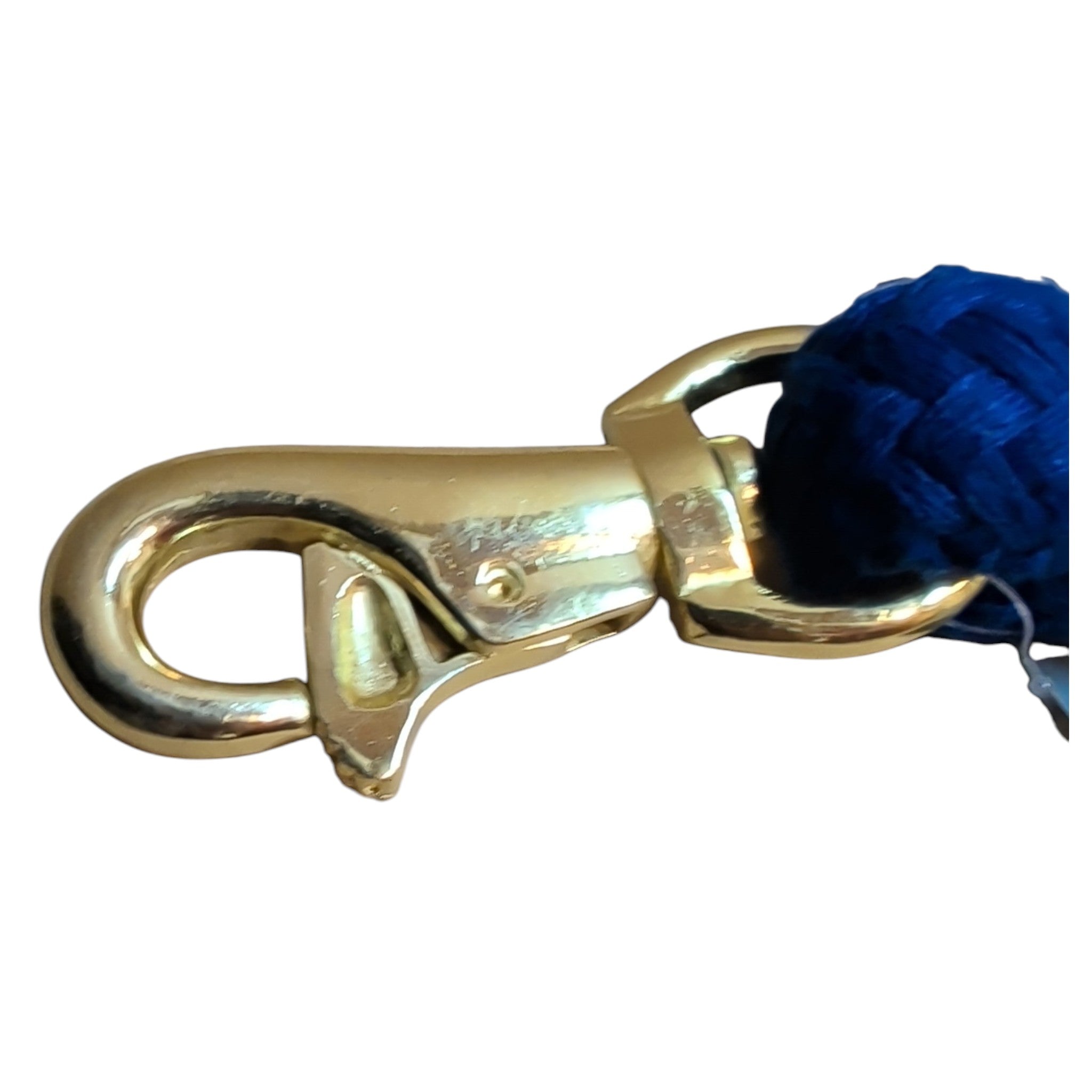 Tough 1 patented brass triggerbull snap on a blue lunge line.
