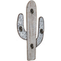 Cactus shaped wall hanging that has hooks.