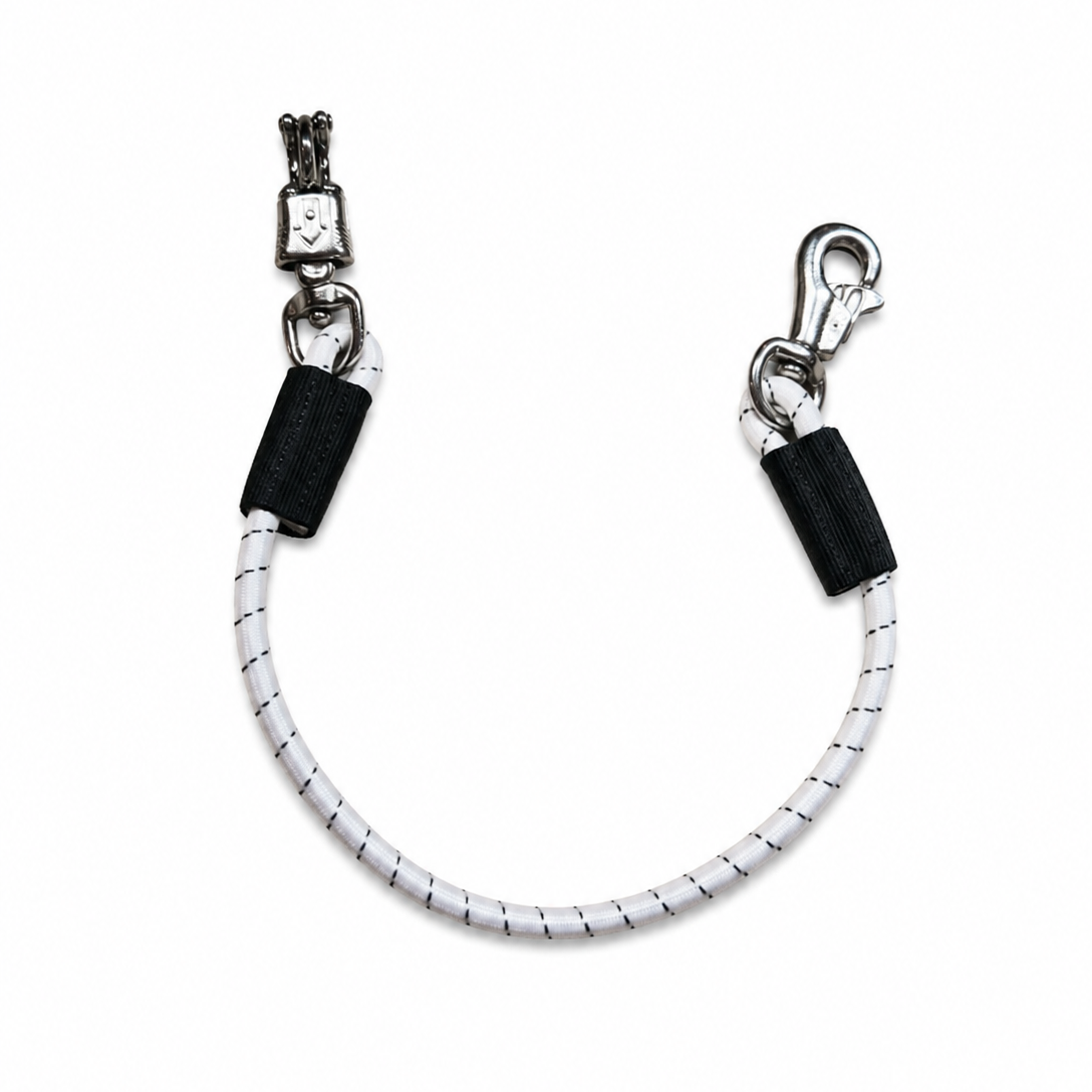 trailer tie with panic snap and trigger bull snap