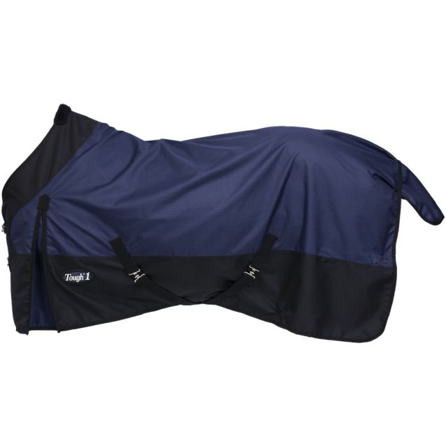 Navy and black horse blanket with 'Tough 1' branding.