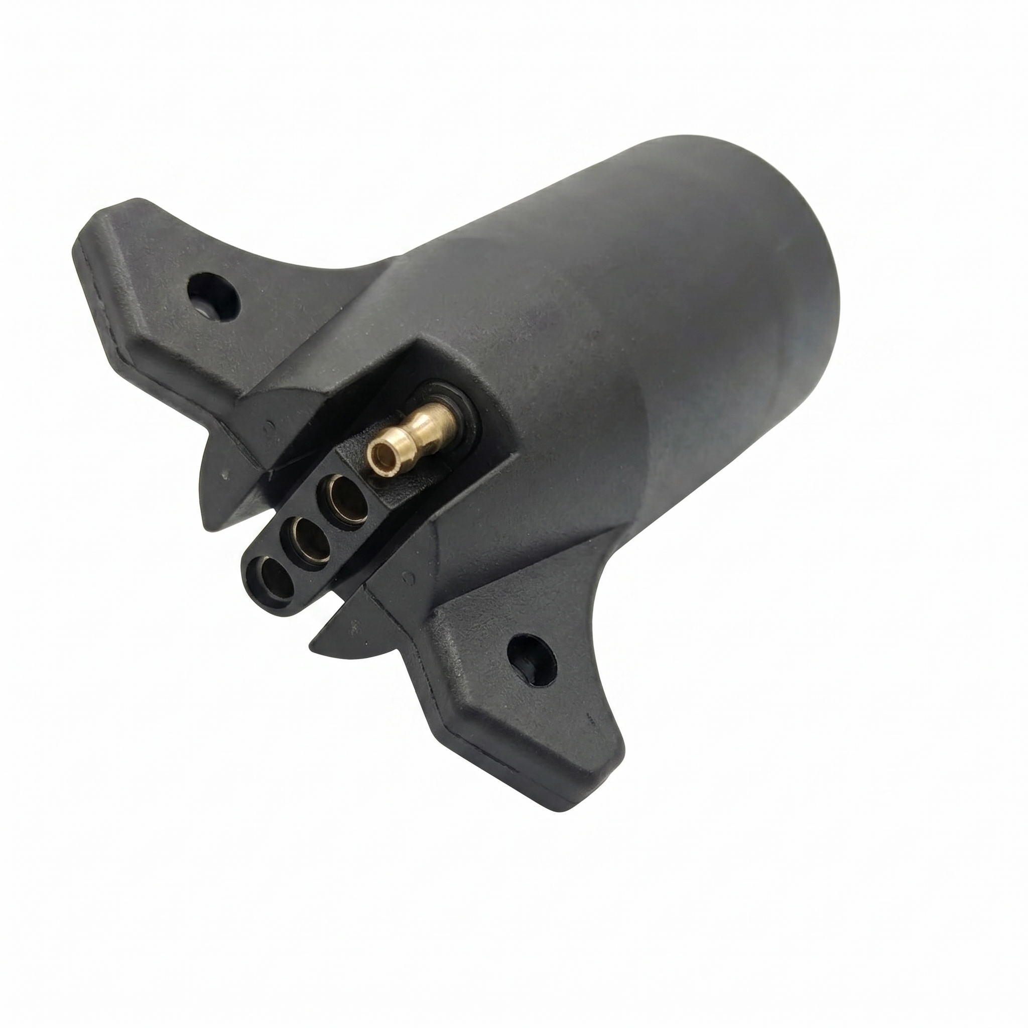 Trailer Parts Pro Plug in adapter for a 7-way RV style to a 4-way flat trailer plug trailer view