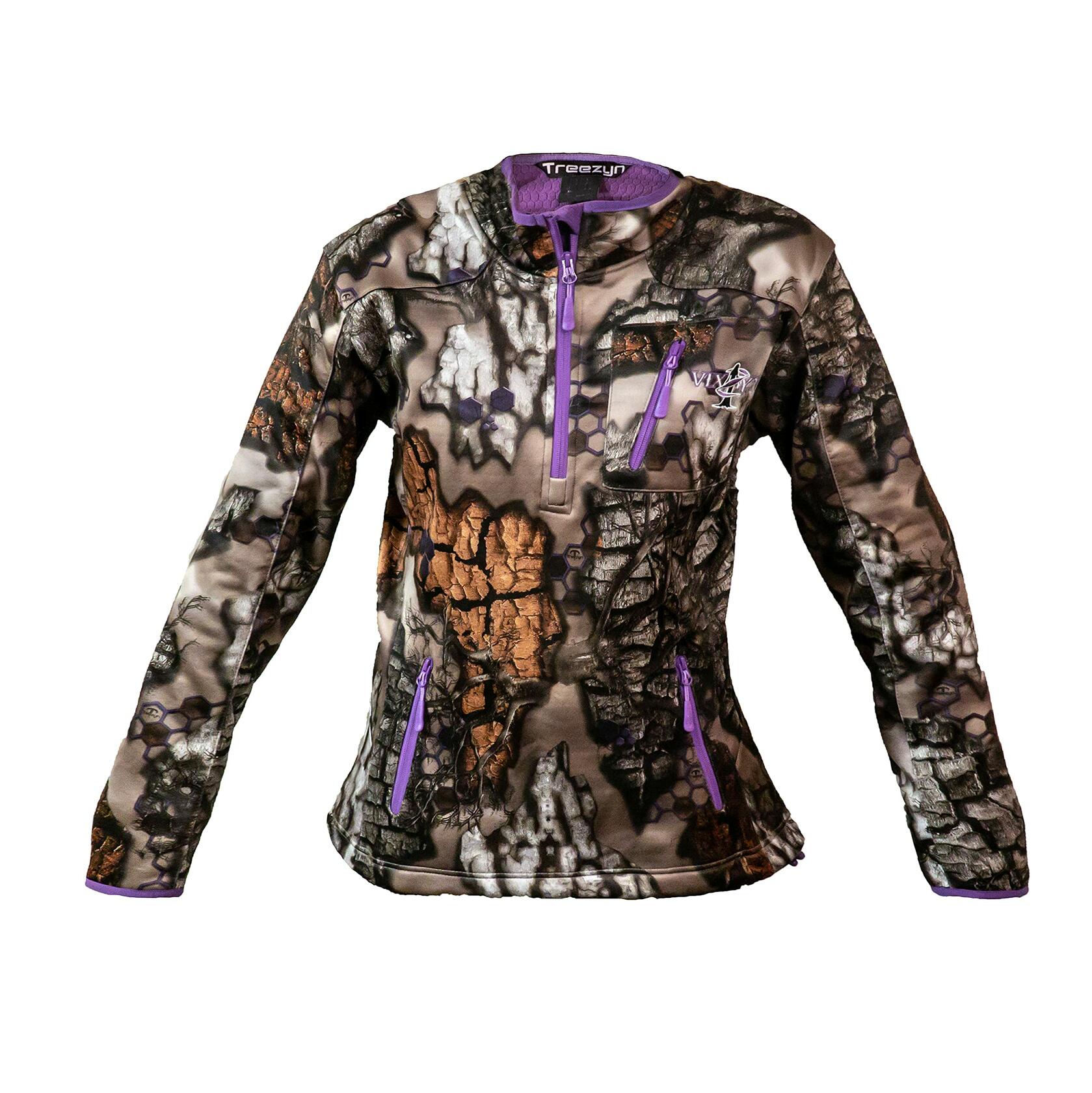 Final Clearance Treezyn Women’s Late SEEZYN VIXZYN 1/4 Zip Pullover Medium – Silent Hunting MicroFleece Hoodie