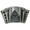 belt buckle with player cards and has a removeable lighter