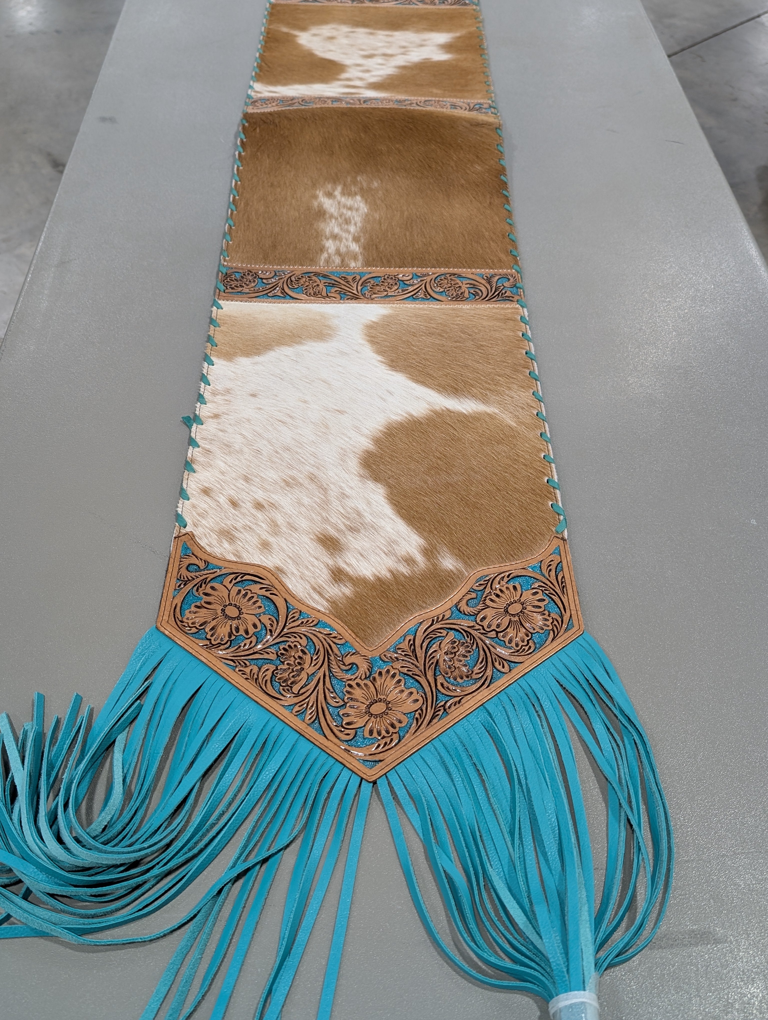 leather table accent rustic