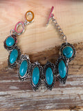 Bohemian western turquoise bracelet with marbled stones